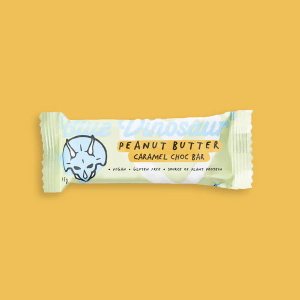 Blue Dinosaur Peanut Butter & Caramel Choc Vegan Bar 45Gm