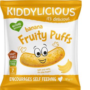 Kiddylicious Banana Fruity Puffs, 10g for 7M+ Baby