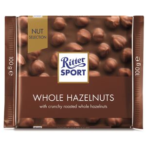 Ritter Sport Whole Hazelnuts Chocolate 100Gm