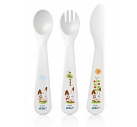 Philips Avent Toddler Fork  Spoon & Knife Set  18 months SCF714/00