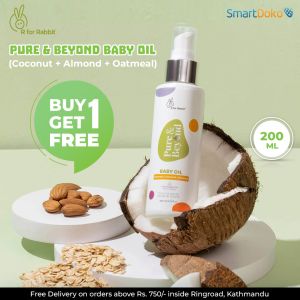 R for Rabbit Pure & Beyond Baby Oil (Coconut + Almond + Oatmeal- 200ML) BOPBCAO200 (Buy 1 Get 1)