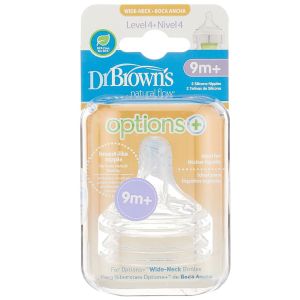 Dr. Brown's Wn4201-Intl Level 4 Wide-Neck Silicone Nipple 2-Pack