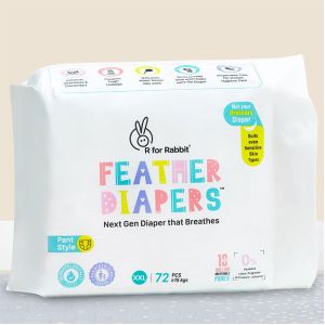 R for Rabbit Feather Diaper XXL pack of 72 (pant style) - DFD5R72 (15+ kgs)