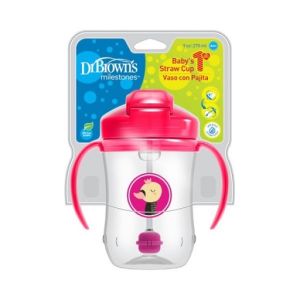 Dr. Brown's Tc91101-Intl 9 Oz/270 Ml Baby'S First Straw Cup - Pink (6M+)