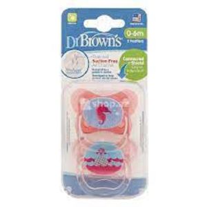 Dr. Brown's Prevent Butterfly Pacifier Stage 1 Pink 2-Pack PV12301-P4