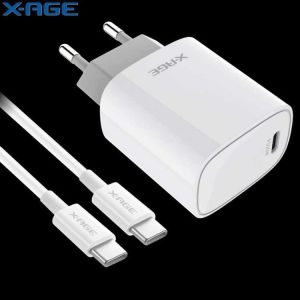 X-AGE XPD01 20W PD Charger -Type C Cable White - (XPD01)