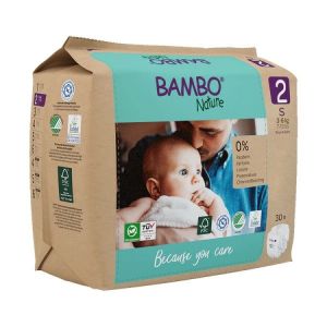 Bambo Nature Diapers size 2(S), Tape Style (3-6 kg / 7-13 lbs), 30 pcs