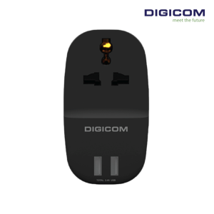 DIGICOM Power Adapter 1 Universal Socket | 2 USB Charging Ports DG-T12U