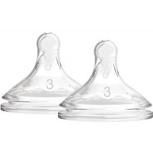 Dr. Brown's Wn3201-Intl Level 3 Wide-Neck Silicone Nipple 2-Pack (6-9months)