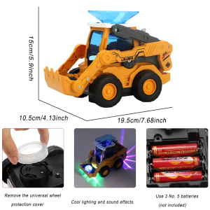 Electric Shooting Car Toy Universal Wheel Model Music Toy Car Electric Construction Vehicle