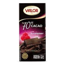 Valor Dark Chocolate70% Cacao with Raspberry (Gluten Free) 100Gm
