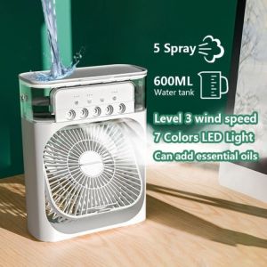 Mini Cooler Fan Humidifier Portable USB Cooler Air Conditioner Fan