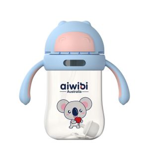 Aiwibi Baby Water Bottle with Weighted Straw for Babies Over Six Months 300ml