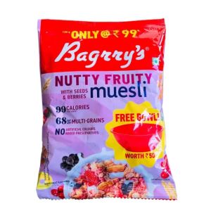 Bagrry's Crunchy Nutty Fruity Muesli Free Bowl 120Gm