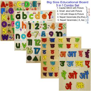 Big Size 5 in 1 Wooden Educational Combo Package 30*30 cm
