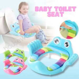 Baby Soft Toilet Potty Seat With Handle Frog Shape (multicolor)