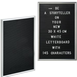 Felt Letter Board with Premium Wooden Frame & Plastic Letter Complete Set for Express, Decorate, Manage Word Meaningful – 30×45cm