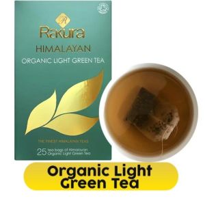 Rakura Himalayan Organic Light Green Tea 100Tea Bags (Envelope)