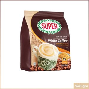 Super White Coffee 3in1 Charcoal Roasted Brown Sugar  540Gm (15 Sticks)