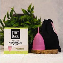 Pee Safe Reusable Menstrual Cup with Medical Grade Silcone for Women  Small