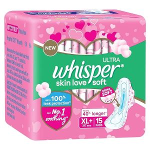 Whisper Ultra Soft Sanitary Pads 317mm XL+ 15'S