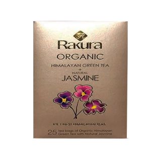 Rakura Himalayan Organic Green Tea Natural Jasmine 25 Tea Bags