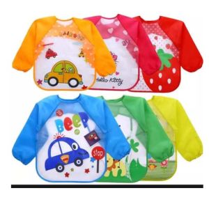 Waterproof Full Sleeve Baby Bibs For Feeding, Playing For 1-5 Years Old Babies ( Color May Varry)