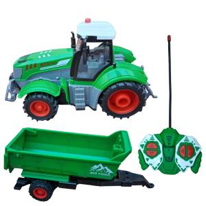 Remote Control Rechargeable Dump Tractor, Realistic Appearance Educational Creative Inertia Power Vehicle Toy for Baby