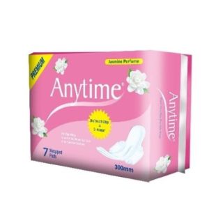 Anytime Premium 300mm Ultra Thin Pink Jasmine Perfume Sanitary Pads 7 Pads