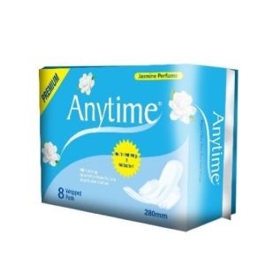 Anytime Premium 280mm  Ultra Thin Blue Sanitary Pads 8 Pads