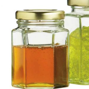 Hexagonal Glass Jar 250ml Set Of 3pcs