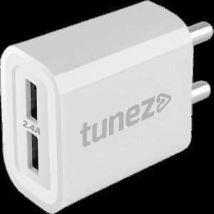 Tunez C10 2.4A Dual Port 12W Fast Charging Adaptor