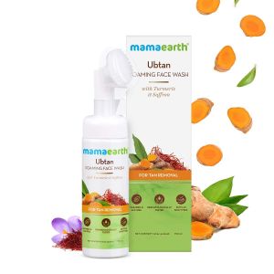 Mamaearth Ubtan Foaming Face Wash With Turmeric & Saffron for Tan Removal 150Ml