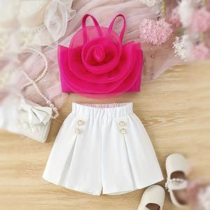 Two Piece Girls Fashion Halter Top and Shorts Set 2-4 Yrs