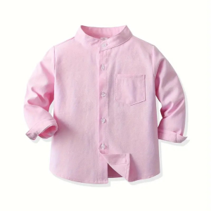 Stylish boys long sleeve cotton blended lapel shirt 1-2years