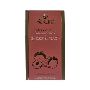 Rakura Organic Himalayan Green Tea Ginger and Peach  25 Teabag