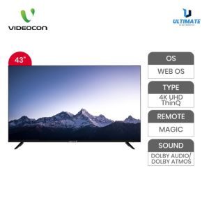 Videocon 43 inch 4K UHD Smart LED TV | Web OS | ThinQ AI | Bazelless VD43WO