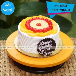 Cake Koseli Fruit Topping Cake 1Pound With Normal Design