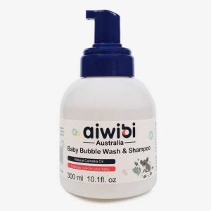 Aiwibi Baby Bubble Wash and Shampoo with Natural Camellia Seed Oil and Amino Acid 300ml