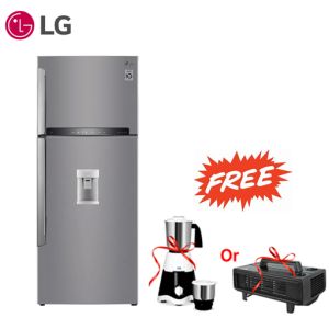 LG GLB433PZI 437 Liter Smart Inverter Compressor Double Door Refrigerator with Water Dispenser