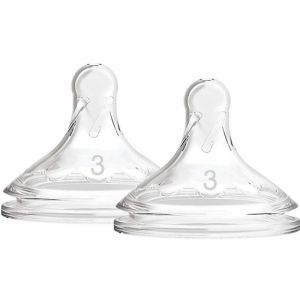 Dr. Brown's Level 3 Wide-Neck Silicone Nipple 2-Pack (6-9months), Wn3201-Intl