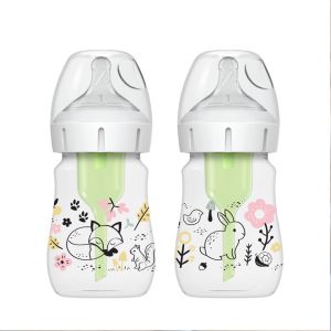 Dr Brown's  5oz/150ml Options+ Wide-Neck Designer Bottles, Woodland Designs, 2-Pack WB52016