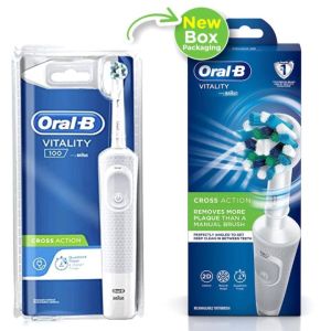 All New Oral B Vitality 100 White Criss Cross Electric Rechargeable Toothbrush For Adult Powered By Braun