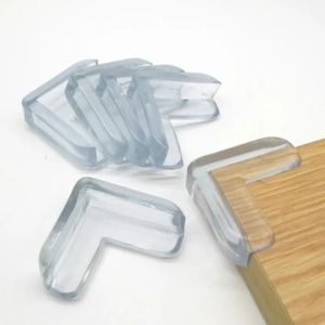 Cute Baby Silicone Safety L Shape Transparent- 4pcs in 1 pkt