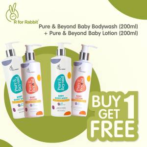 R for Rabbit  Pure & Beyond Baby Bodywash (200ml) + Pure & Beyond Baby Lotion (200ml) Baby Care Kit - KITBWLO2002 (Buy 1 Get 1)