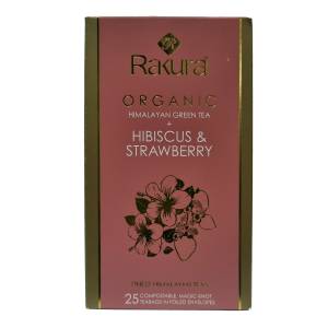 Rakura Himalayan Green Tea + Hibiscus and Strawberry 25 Teabag