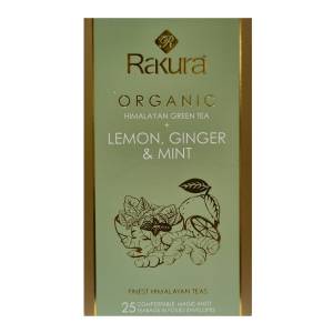 Rakura Himalayan Green Tea +Leamon, Ginger and Mint 25 Teabag