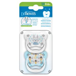 Dr Brown's Prevent Butterfly Soother Stage 1 Blue 2-Pack  (0-6m) Pv12402-Spx