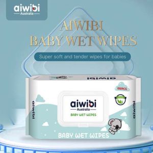 Aiwibi Australian 100% Soft Care Baby Wet Wipes 100 Pcs