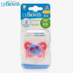 Dr. Brown's Prevent Contoured Shield Pacifier Stage 2 (6-12M) Pink 1-Pack Pv21307-Es